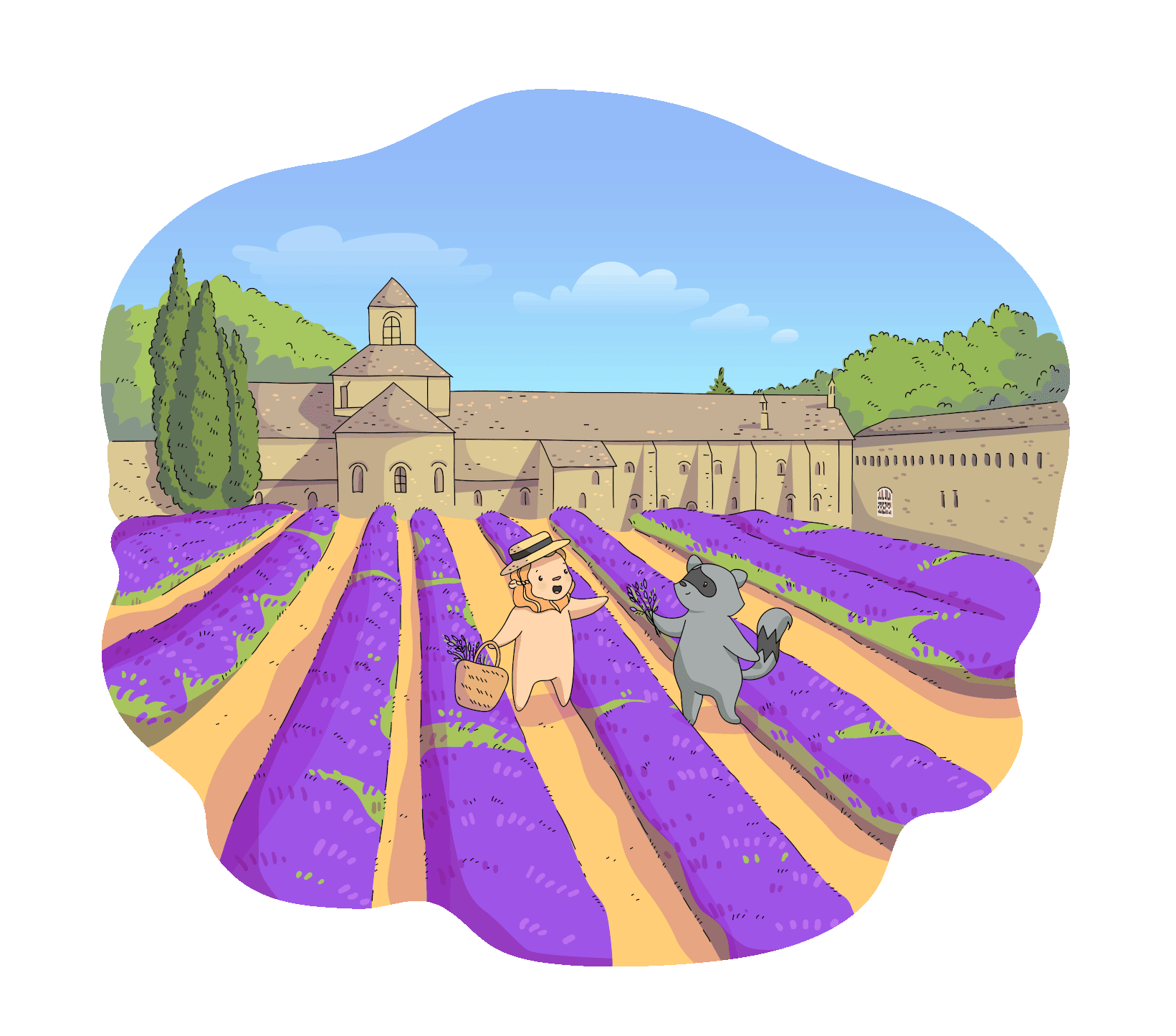 Miki + Maka in Provence, in lavander fields