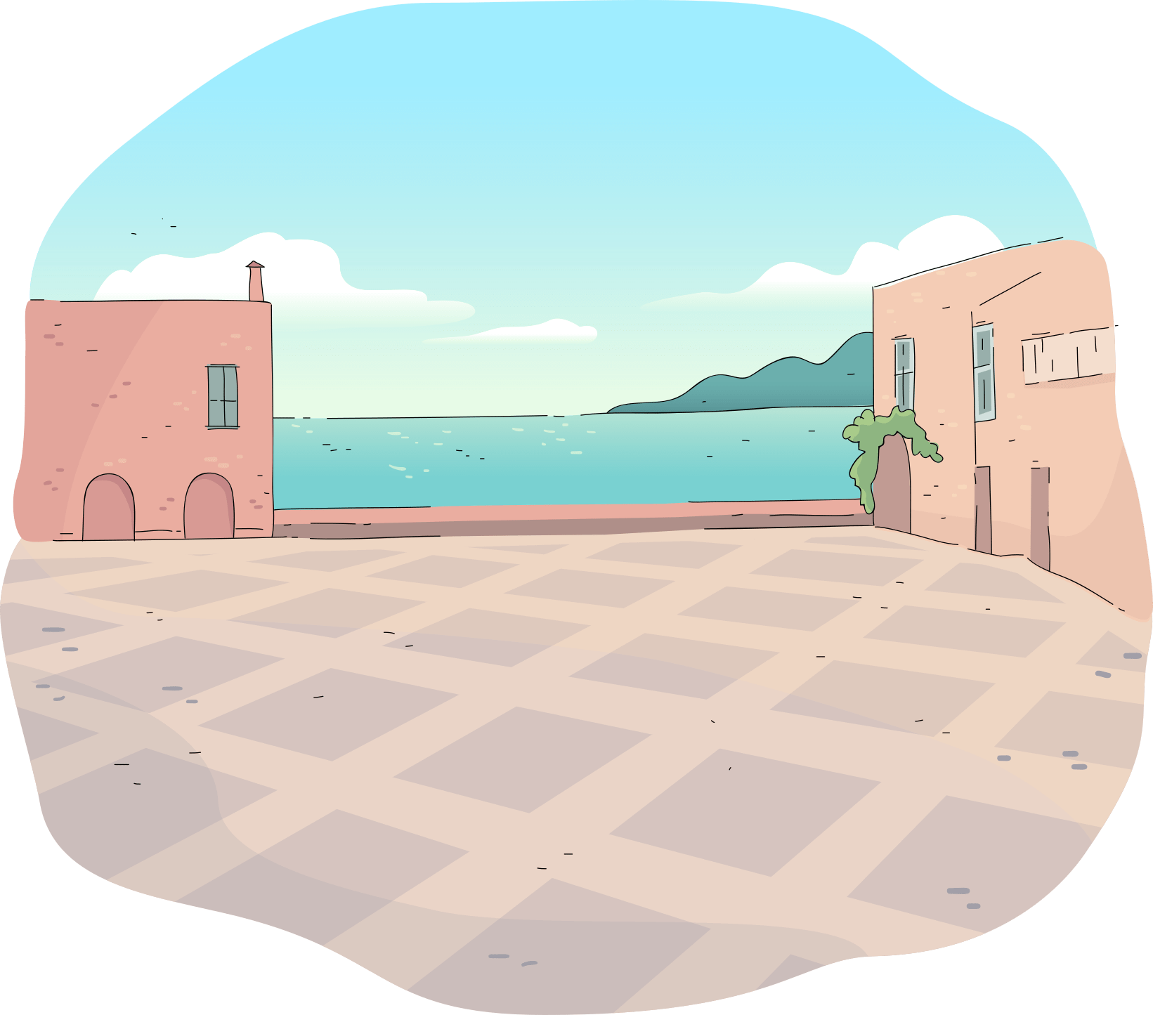 An empty square in Verezzi