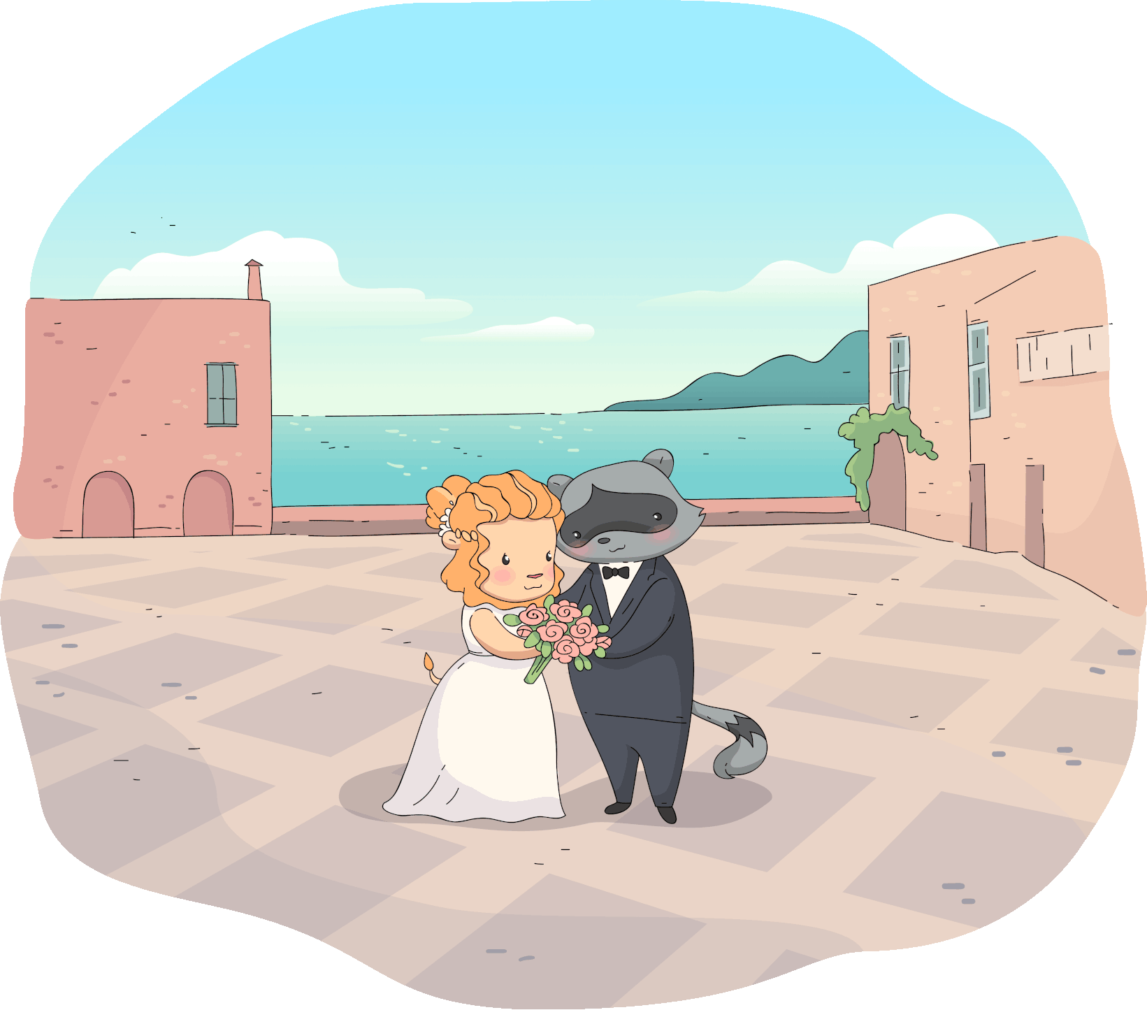 Miki + Maka in a square in Verezzi